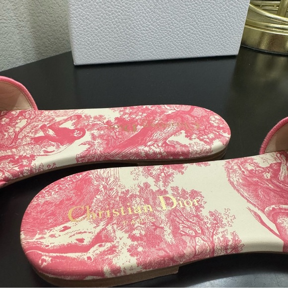 Christian Dior Dway Embroidered Logo Slide Sandal Pink 39 - Picture 6 of 11